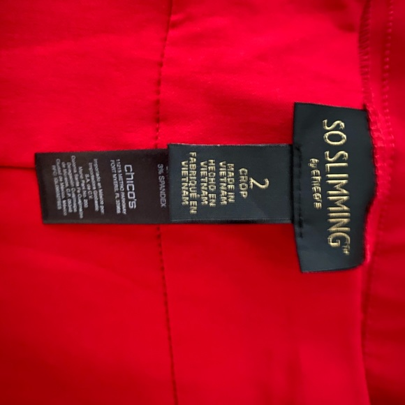 Chico’s “So Slimming” red crop pant Chico’s size 2 - Picture 7 of 11
